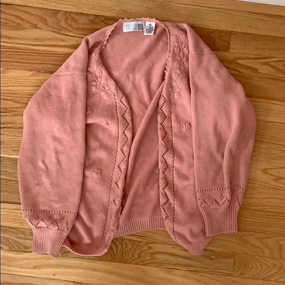 Pink floral cardigan
